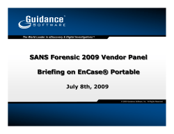 SANS Forensic 2009 Vendor Panel