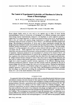 The Control of Experimental Escherichia coli