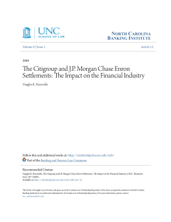 The Citigroup and JP Morgan Chase Enron Settlements: The Impact