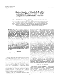 Dilution Kinetics of Chemicals Used for Estimation of Water