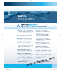 Chapter 8 - Activity-based costing