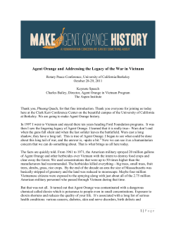 Agent Orange and Addressing the Legacy of the War in Vietnam