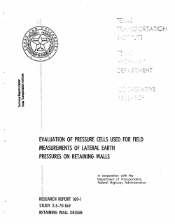 Evaluation of Pressure Cells Used for Field Measurements of Lateral
