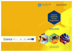 Science Sophister Course Programme