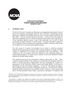 Syracuse University Public Infractions Decision