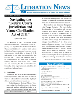 Navigating the &ldquo;Federal Courts Jurisdiction and