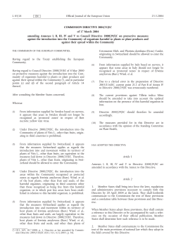 COMMISSION DIRECTIVE 2004/31/EC of 17 March 2004 amending