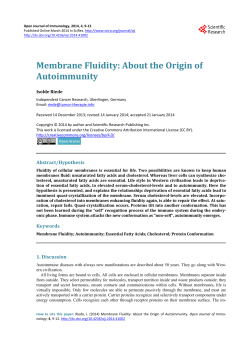 Membrane Fluidity: About the Origin of Autoimmunity