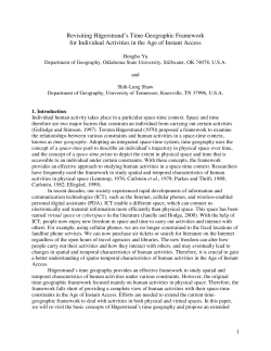 Revisiting Hägerstrand`s Time-Geographic Framework for Individual
