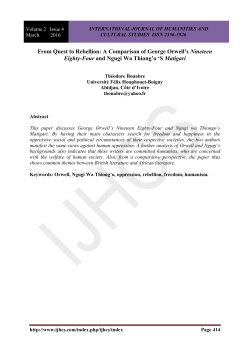 From Quest to Rebellion: A Comparison of George Orwell`s