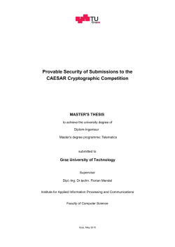 Provable Security of Submissions to the CAESAR Cryptographic