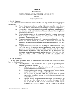 Chapter 7B. Juvenile Code. - North Carolina General Assembly