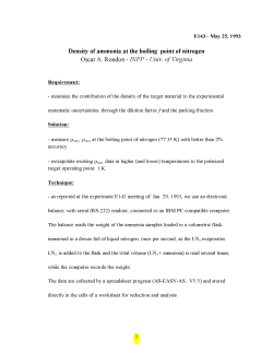 Density of ammonia at the boiling point of nitrogen