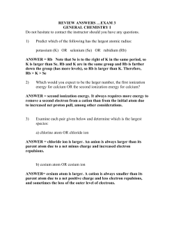 REVIEW ANSWERS &hellip;EXAM 3 GENERAL CHEMISTRY I Do not