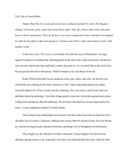 The Cask of Amontillado Edgar Allan Poe, his words and stories