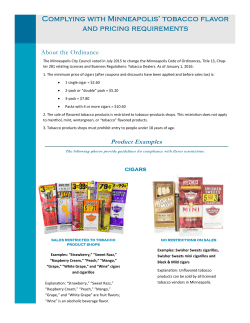 Complying with Minneapolis` tobacco flavor AND pRiciNG