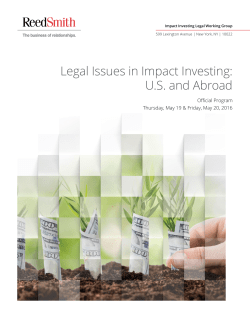 Legal Issues in Impact Investing: US and Abroad
