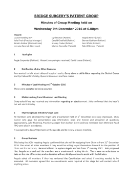 Patient Group Minutes - 7th December 2016