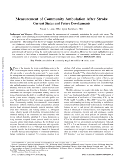 Measurement of Community Ambulation After Stroke