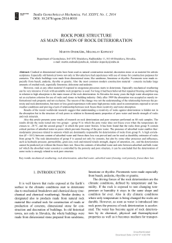 rock pore structure as main reason of rock deterioration