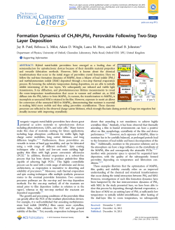 Formation Dynamics of CH3NH3PbI3 Perovskite Following Two