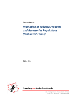 Promotion of Tobacco Products and Accessories Regulations
