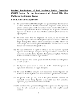 Detailed Specifications of Dual Ion-Beam Sputter Deposition (DIBSD