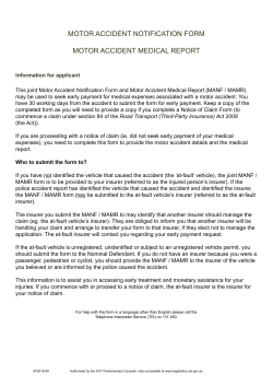 motor accident notification form motor accident medical report