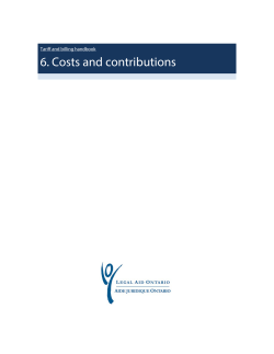 Tariff and billing handbook - Chapter 6: Costs and