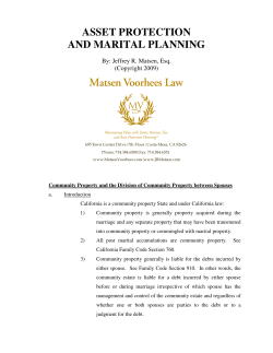 Asset Protection and Marital Planning