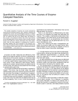 Quantitative Analysis of the Time Courses of Enzyme