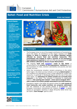 Sahel: Food and Nutrition Crisis - European Commission