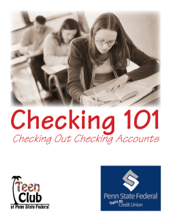 Checking Out Checking Accounts - Penn State Federal Credit Union