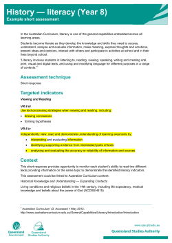 History &mdash; literacy