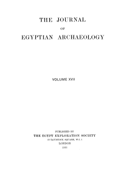 Journal of Egyptian Archaeology, vol. 17(3/4), 1931