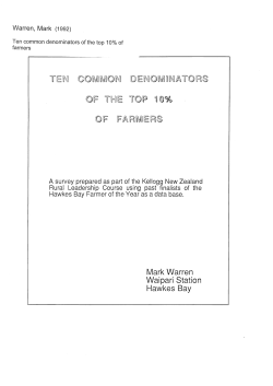 Ten common denominators of the top 10% of farmers