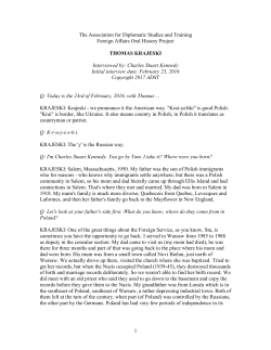 THOMAS KRAJESKI - Association for Diplomatic Studies and Training