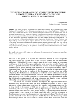 post-world war i american and british microcosms in f. scott