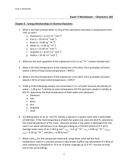 Study Worksheet, Exam 3