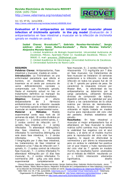 Evaluation of 3 antiparasites on intestinal and muscular phase