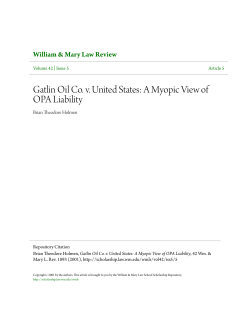 Gatlin Oil Co. v. United States: A Myopic View of OPA Liability