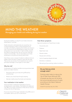 Managing Your Health and Wellbeing During Hot