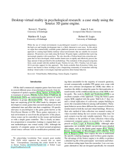 Desktop virtual reality in psychological research