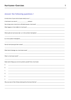 Hurricanes&mdash;Exercises 1 Answer the following