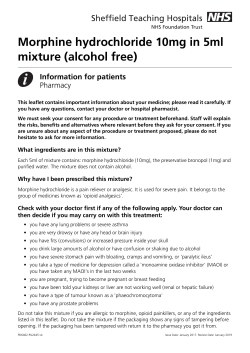 Morphine hydrochloride 10mg in 5ml mixture (alcohol free)