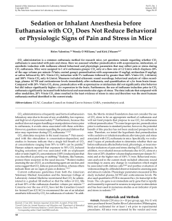 Sedation or Inhalant Anesthesia before Euthanasia with CO Does