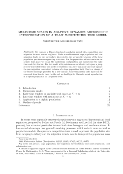 MULTI-TIME SCALES IN ADAPTIVE DYNAMICS