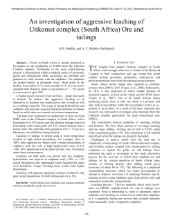 An investigation of aggressive leaching of Uitkomst complex (South