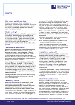 Briefing - Constructing Excellence