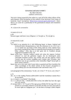Corrections and notes to RIME 1